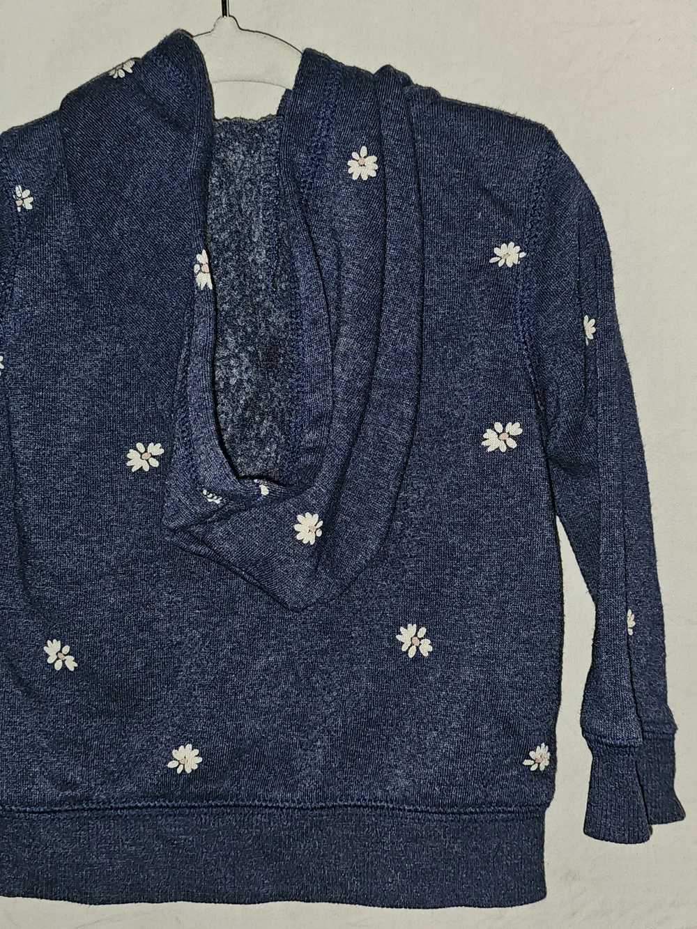 OshKosh B'gosh Navy Zip Hoodie with White Floral Accents